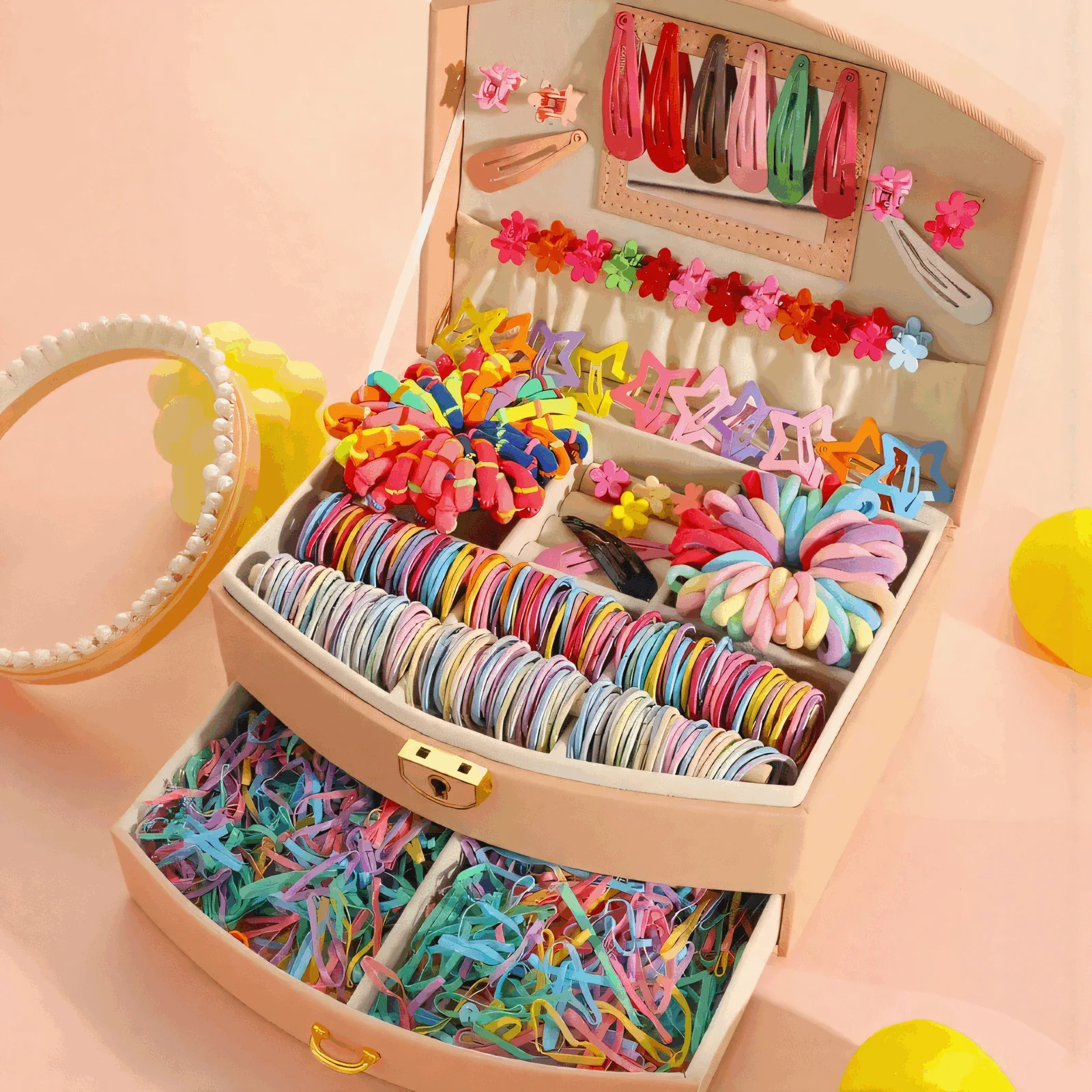 535PCS Minimalist Basic Hair Accessories Set, Includes Cute Elastic Headbands,Multi-Element Styling Kit For Daily Hairstyles.