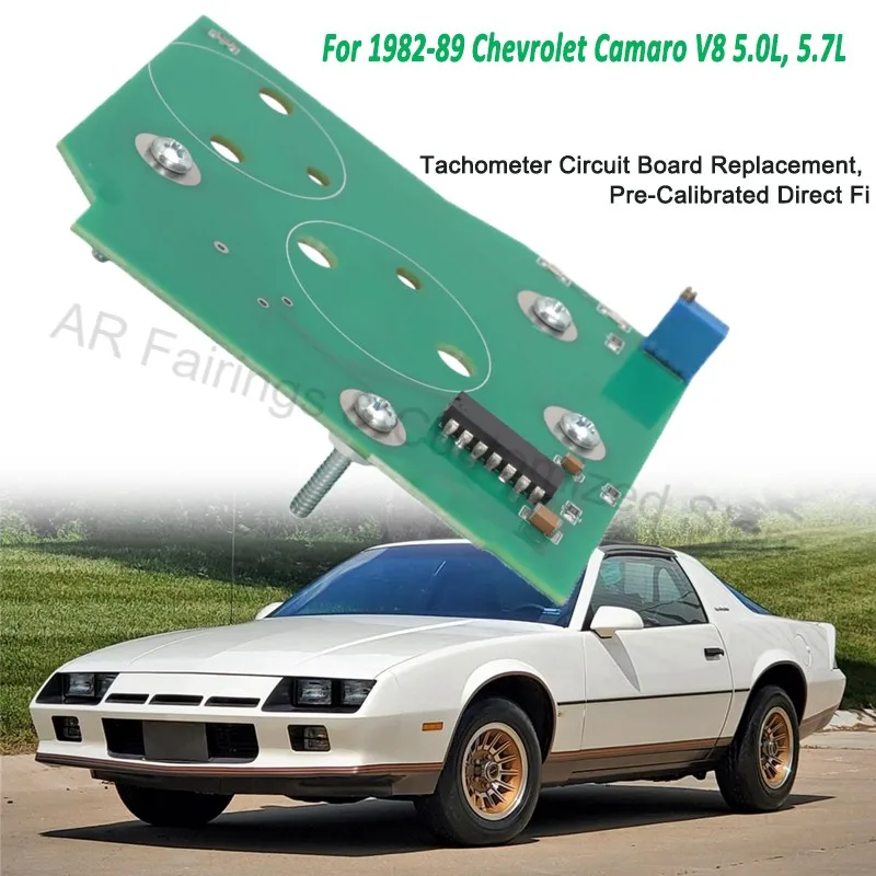 Placa de circuito de tacómetro precalibrado para reparación de panel de instrumentos, compatible con Chevrolet Camaro V8 5.0L 5.7L Z28 IROC-Z de 1982-1989 + tornillos