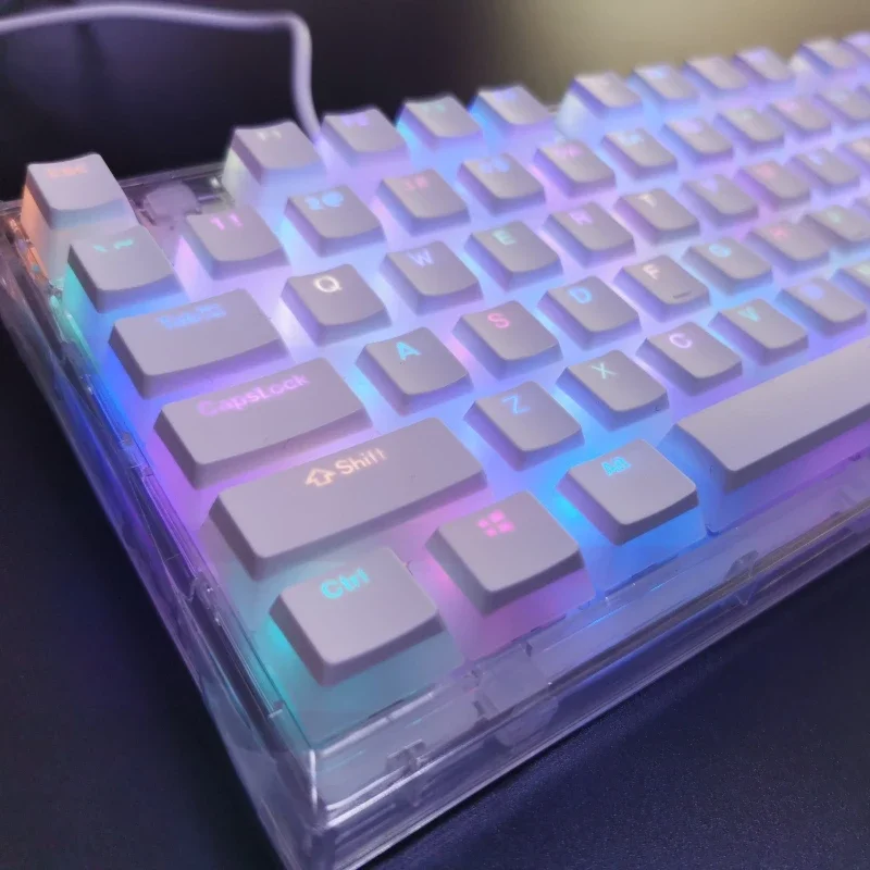 

Milk Pudding Keycaps Custom PBT/ABS Transparent Matte Finish Point Keycap for 64 68 75 84 98 100 Key Mx Switch Keyboard Kit