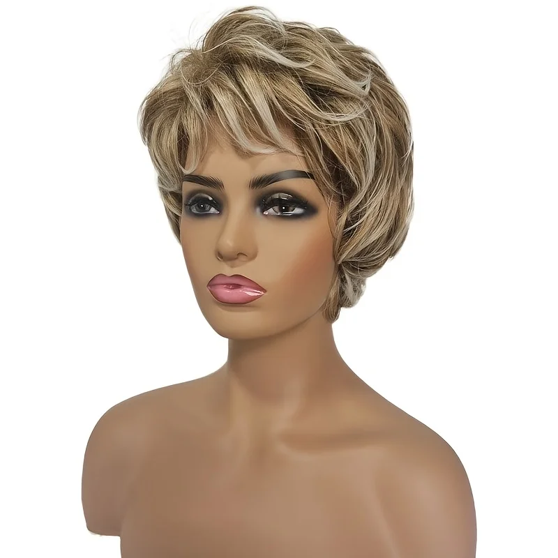 Golden Gradient Wig - Synthetic Wig Hairstyle for Music Festival and Cosplay Party Daily Wear, Party Look, Exquisite Gift