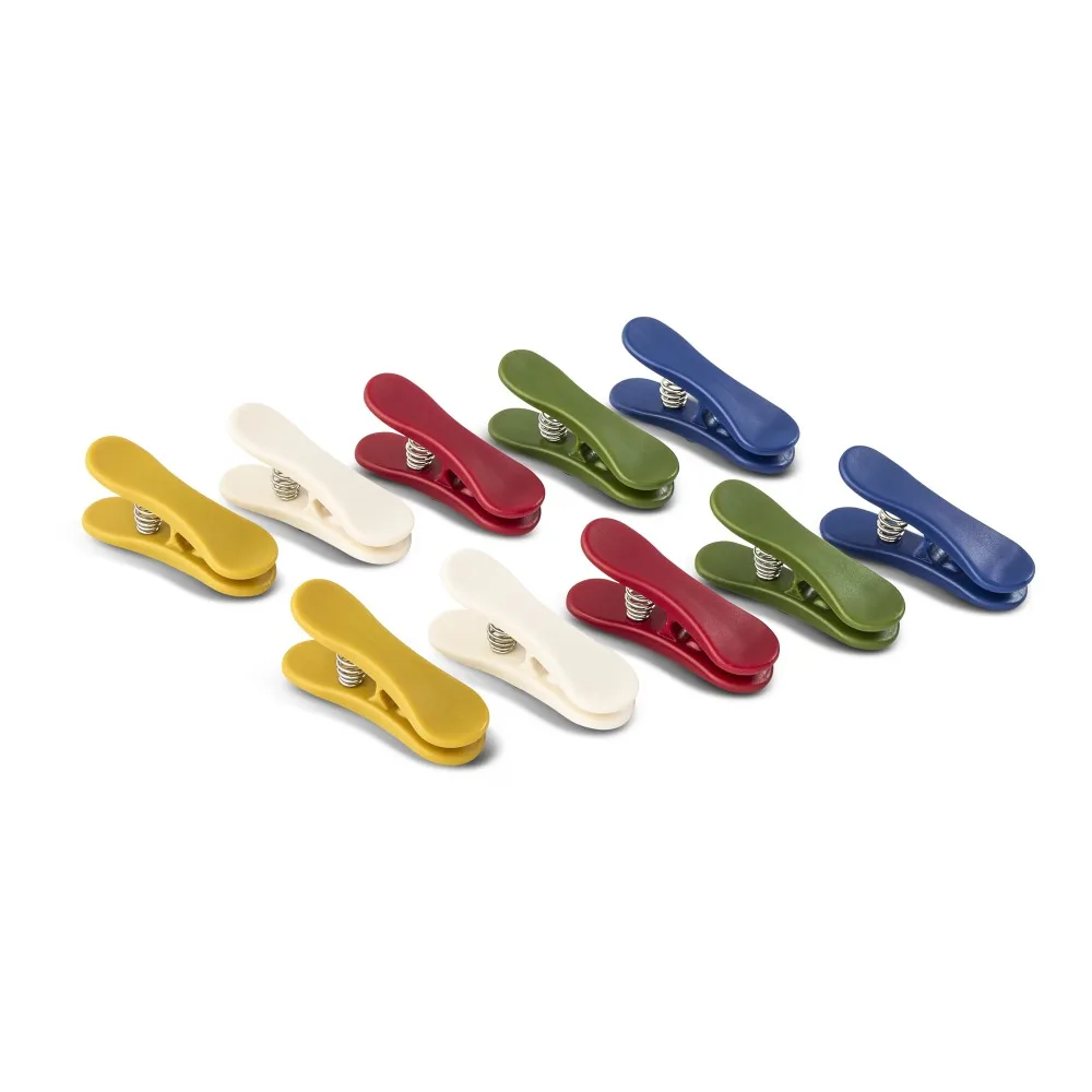 10-Piece Multicolor Plastic Bag Clips Set for Food Storage, Kitchen Organization and Sealing Snacks, Bread, Chips, Pasta, Cereal - Reusable Airtight Food Bag Clips, Chip Clips for Pantry, Home, Office, Dormitory, Easy
