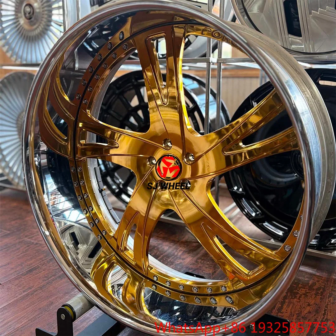 SJ 24K Gold BTA 24 Inch Forged Wheels 5x120 5x127 5x5.5 5x5 Forged Wheels 22 24 26 28 Inch Rims for  Truck Wheels