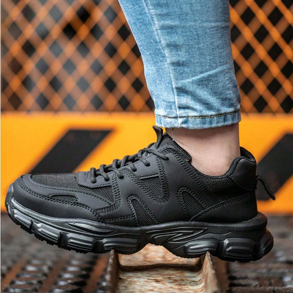 Damen-Sicherheitsstiefel, Arbeitssneaker, leichte, atmungsaktive Sicherheitsschuhe mit Stahlkappe, durchtrittsichere Damenschuhe – Detail 10