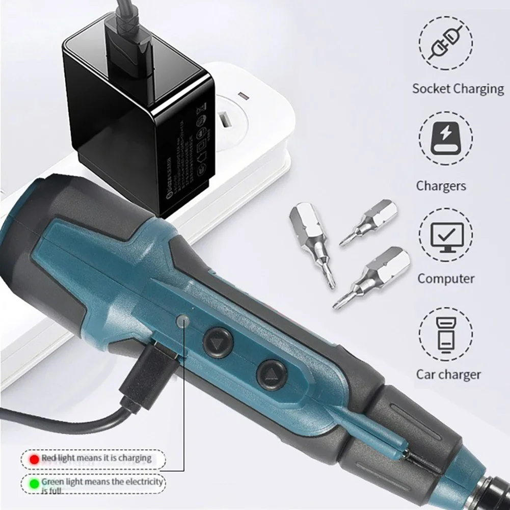 Destornillador de electricista pequeño de 3,6 V, destornillador eléctrico, recargable por USB, linterna de 2Nm, iluminación para quitar/apensar tornillos
