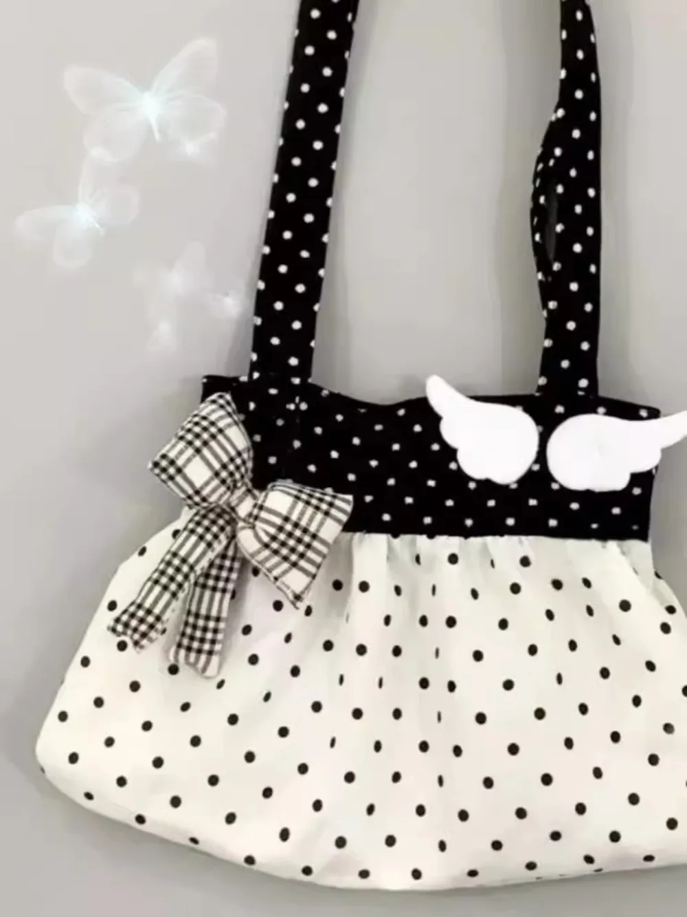 

Dot Print Bag Large Capacity Canvas Sac Femme Shoulder Underarm Bags for Woman Commuter Tote Bolsos De Mujer Korean Bolso