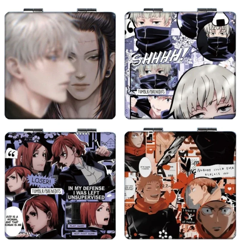 7×6cm Jujutsu Kaisen Folding Double-sided Makeup Mirror Anime Cute Mini Portable Travel Girls Magnifying Square