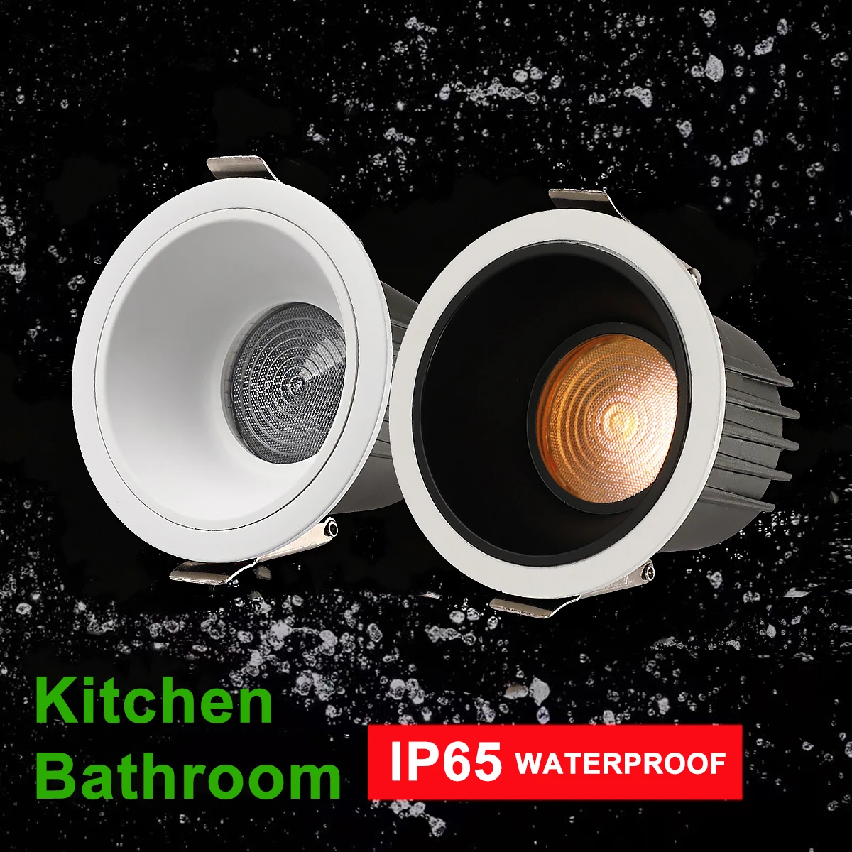 IP65 Waterproof Downlight 110V-220V Anti-Glare Honeycomb Kitchen Bathroom Toilet Eaves Black White LED Ceiling Lamp Spot Light