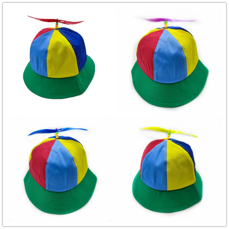 20 Colors Funny Propeller Rainbow Helicopter Baseball Cap Size S&L Unisex Kids Teens Small Heads Top Hat for Men Women