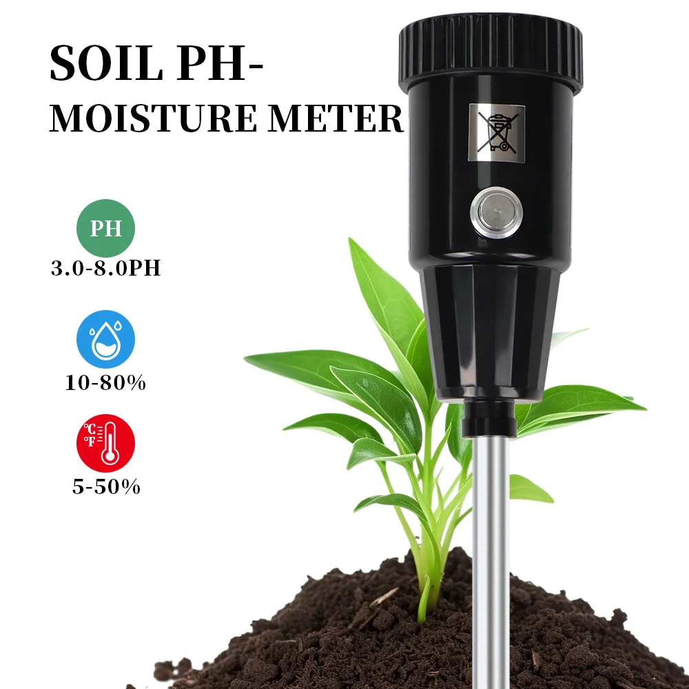 Portable Soil PH Moisture Meter Professional Soil Tester Waterproof  PH Detector Humidity Analyzer for Garden Plant Flower Farm