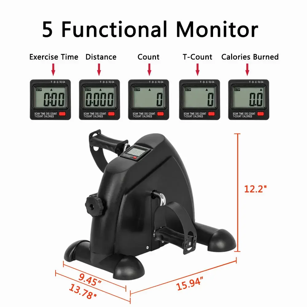 Bicicleta dobrável para treinamento de pernas e braços, bicicleta ergométrica doméstica, treinador de pedal sob deske, mini bicicleta ergométrica