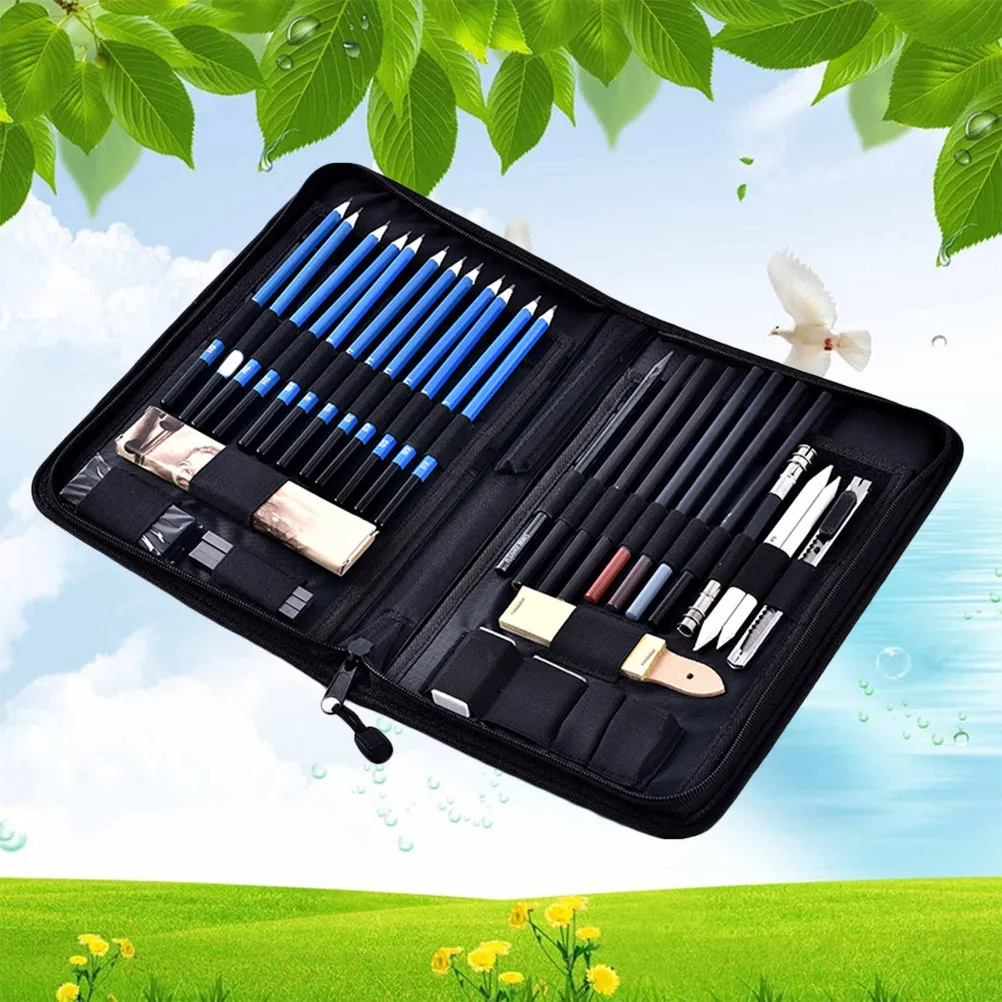 

40pcs Sketching Kit Pencil Set 12 Grades Drawing Pencils Art Supplies For Students Adults Kids With Storage Bag