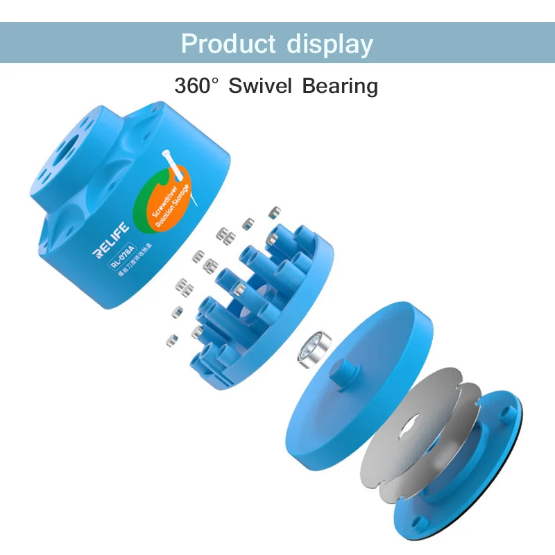 RELIFE RL-078A Multifunktions-Schraubendreher-Aufbewahrungshalter, drehbare Box, 14 Löcher, für ordentliche Aufbewahrung, rutschfeste Basis-Aufbewahrungsbox