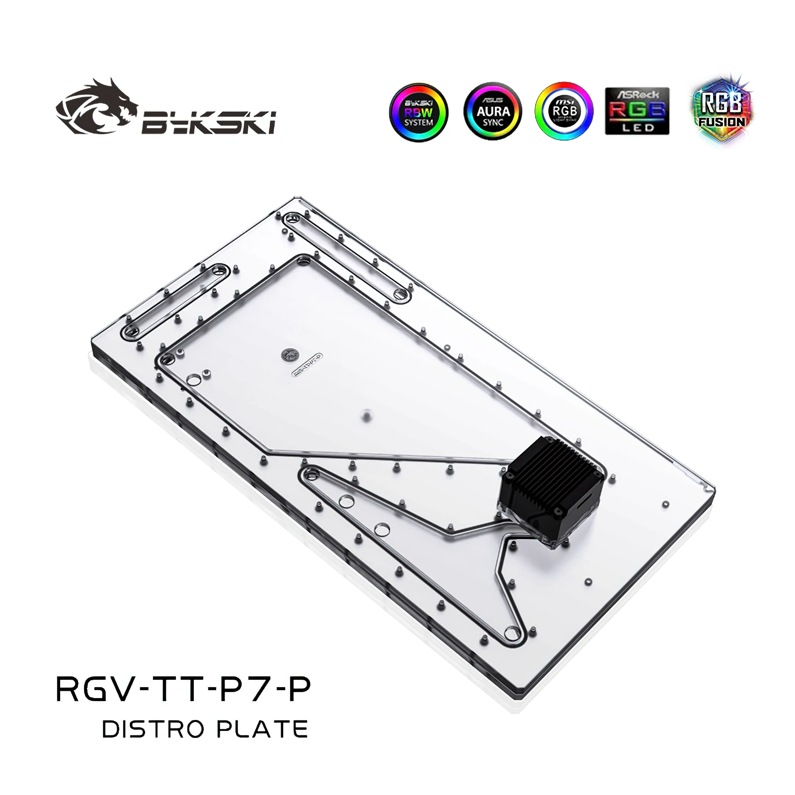 Bykski RGB Water Cooling Distro Plate Reservoir for Thermaltake TT Core P7 Chassis Reservoir RGV-TT-P7-P