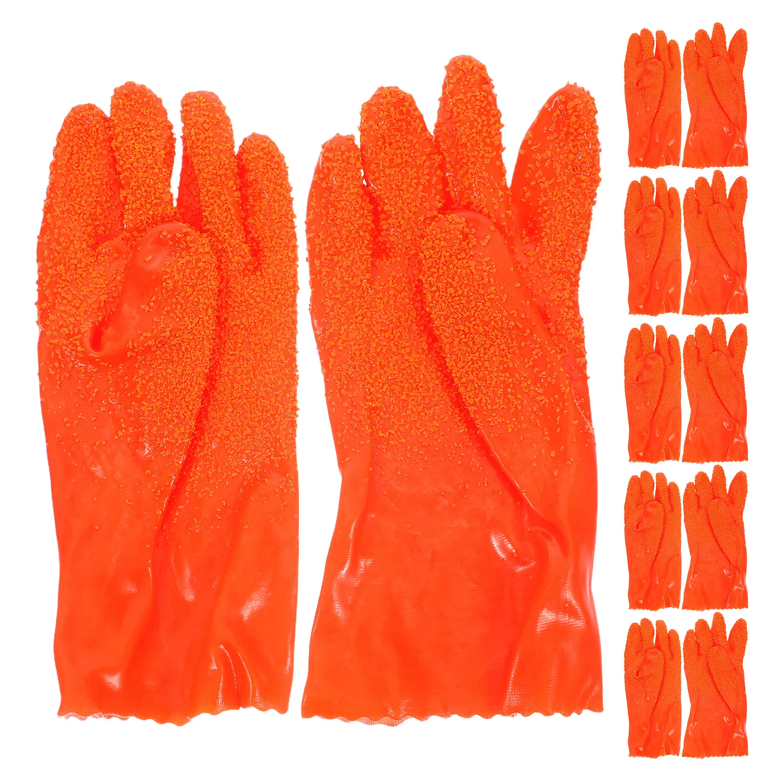 

6Pairs Sewer Cleaning Gloves Heavy Duty Rubber Waterproof Drain Maintenance Plumbers Flexible Non Slip Long Safety Gloves