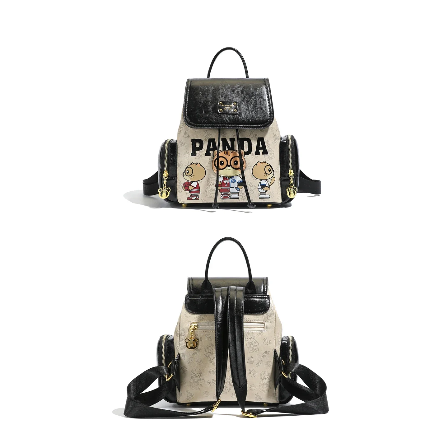 Cute Cartoon Animal Print Small Backpack Unisex School Bag for Men Women Adults Teens Students Casual Travel Daypack