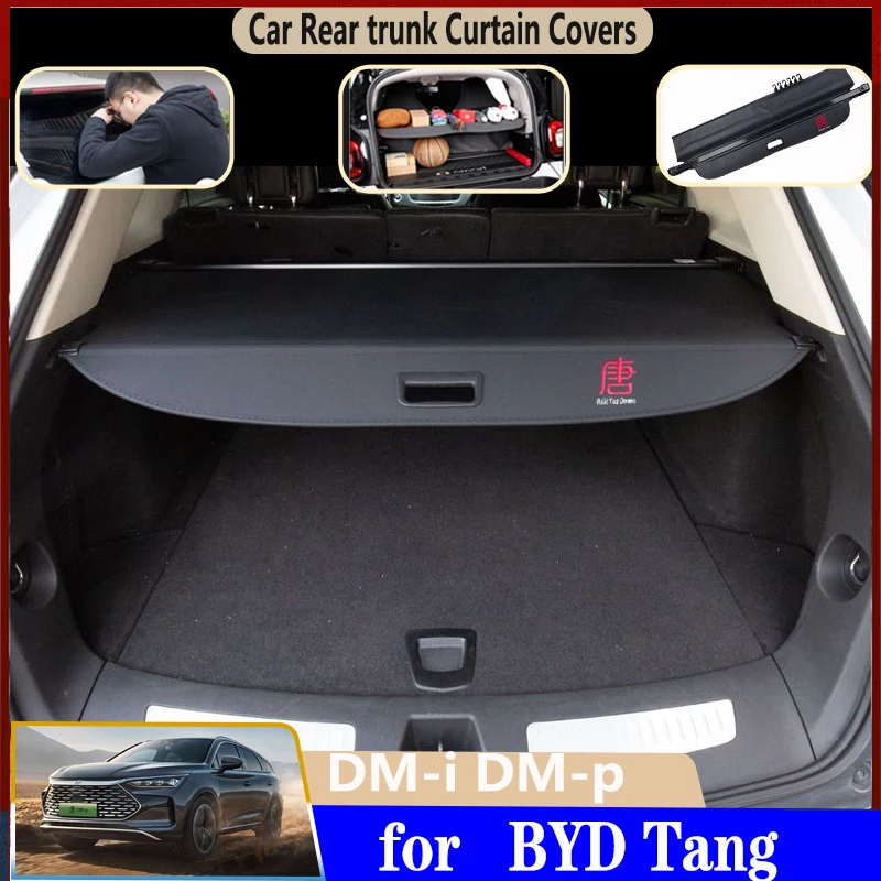 

Car Trunk Curtain For BYD Tang DM-i DM-p Car Rear Trunk Luggage Curtain Trunk Cargo Covers Privacy Anti-peeping Auto Accessories