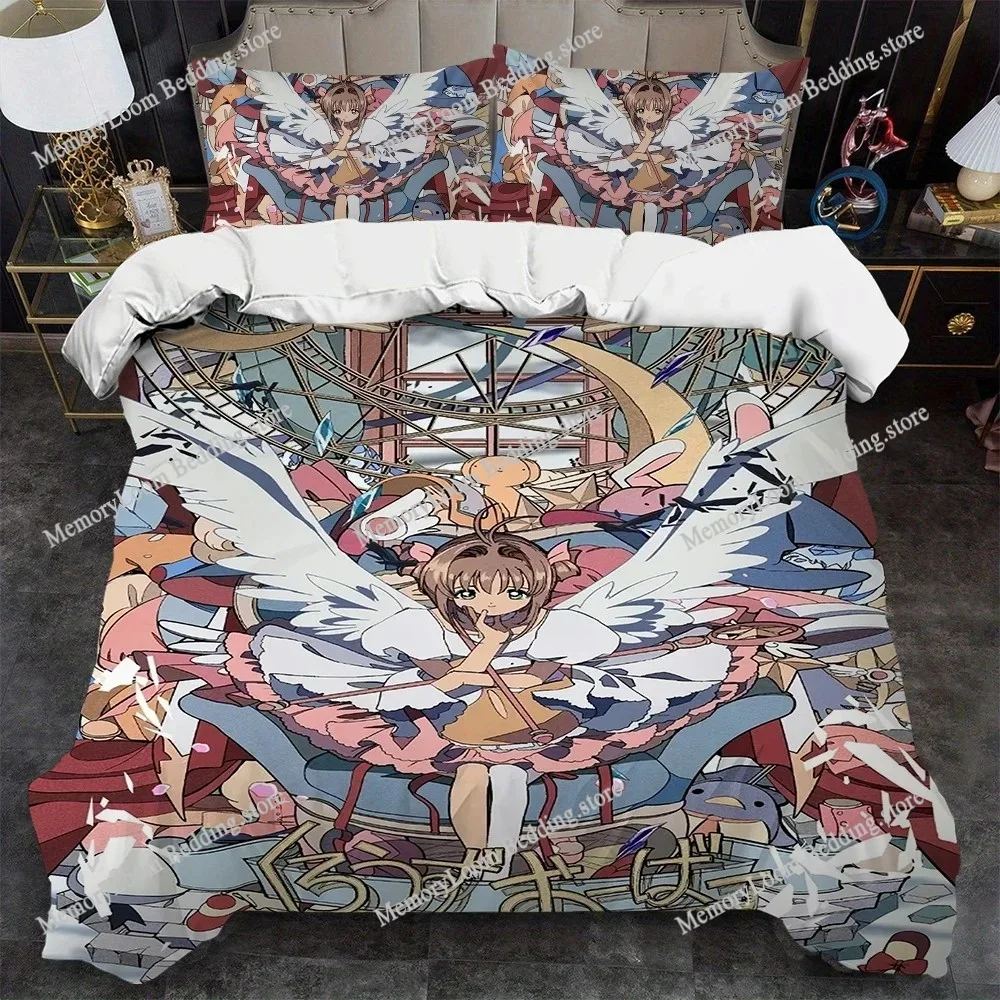 

C-Cardcaptor Sakura Duvet Cover Set Home Style Bedding Soft Laundry Cotton Bed Student Dormitory Gift Home Textileextile963