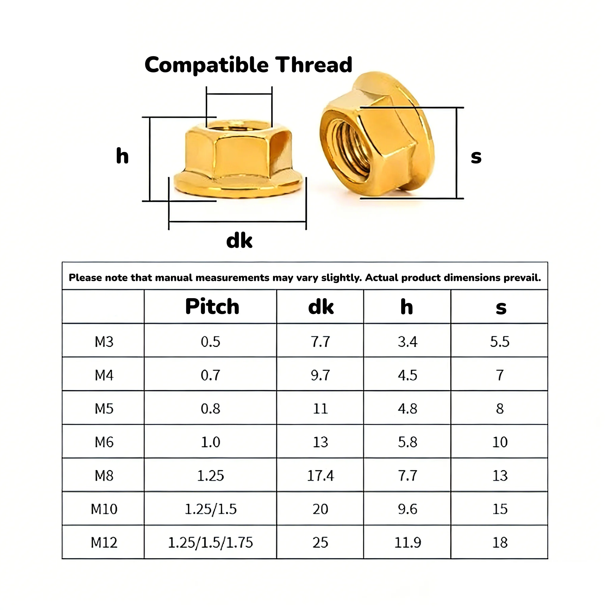 M4 M5 M6 M8 M10 M12 X0.7/0.8/1/1.25/1.5/1.75mm 304 Stainless Steel Hexagon Serrated Lock Spinlock Fancy Flange Nut