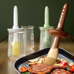 Household oil brush Baking BBQ Glass Brush Food Grade High Temperature Resistant Integrated Silicone Oil Brush Bottle