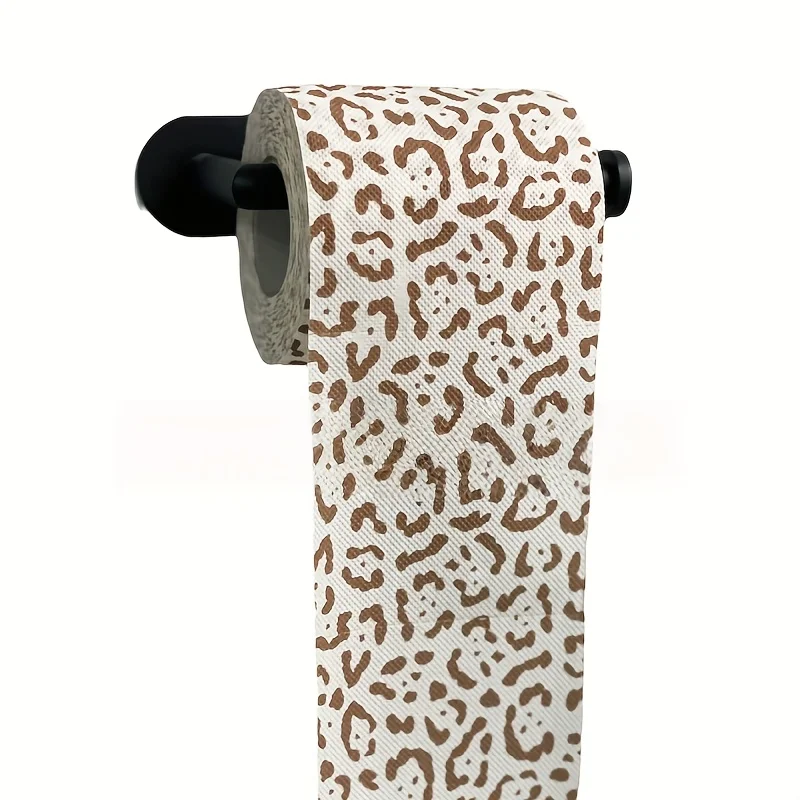 3pcs/set Creative Leopard Print Roll Toilet Paper Stylish Patterned Toilet Roll Disposable Soft Bathroom Tissue for Daily Use
