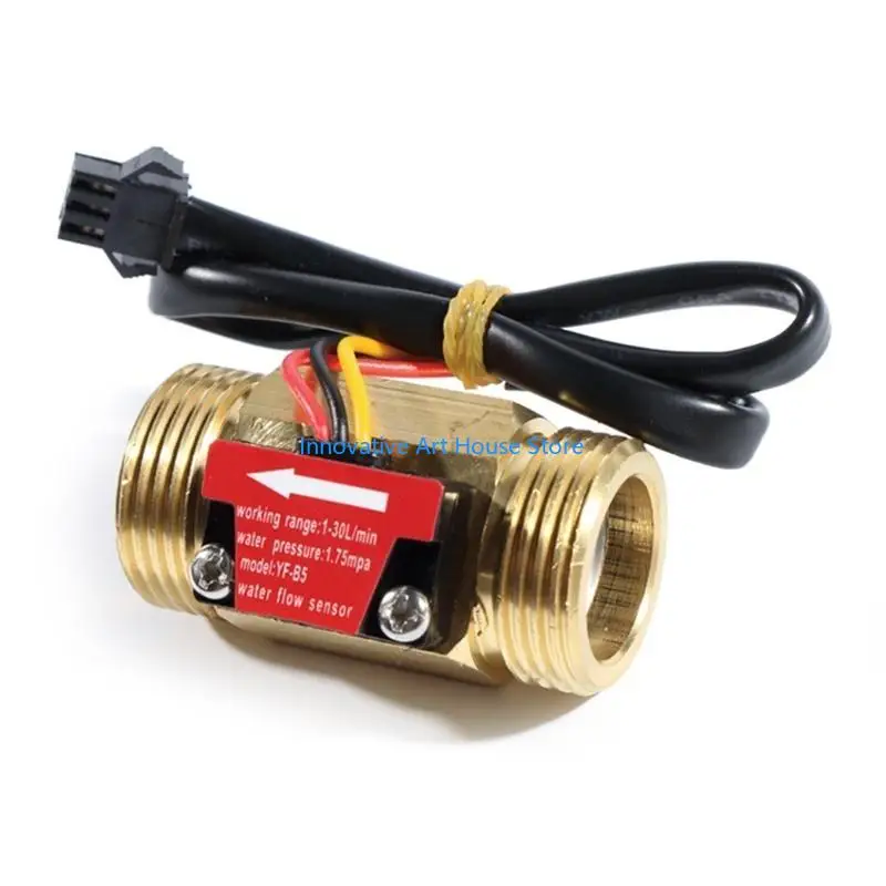 E1PC Compact Hall Effect Meter Flowmeter Counter 1-30L/min Quality Brass