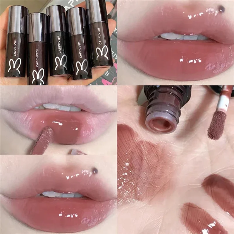 Fine Glitter Glass Lip Gloss Mirror Diamond Shimmer Liquid Lipstick Waterproof Pearl Jelly Transparent Lip Glaze Tint