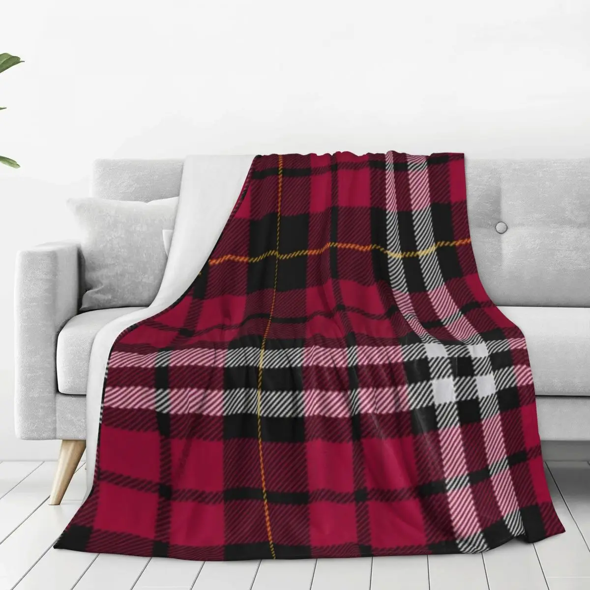 Clan Little Tartan Blankets Flannel Super Soft Throw Blankets Sofa Throw Blanket For Home Bedroom Travel Throws Bedspread Quilt