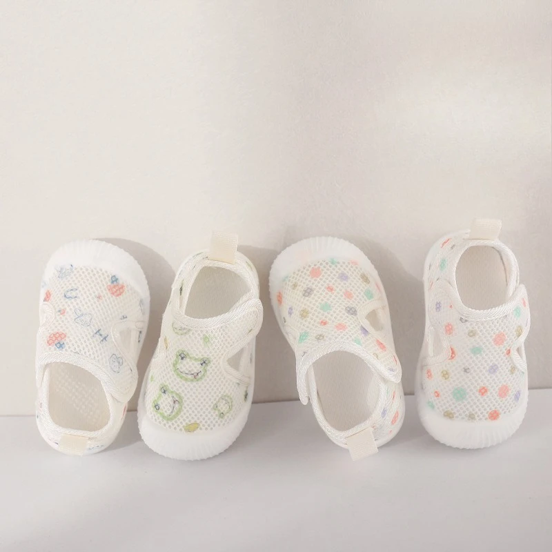 Baby Shoes Anti-slip Breathable Infant Crib Floor Socks with Rubber Sole for Children Girls Boys Mesh Shoes Soft Bottom Slippers