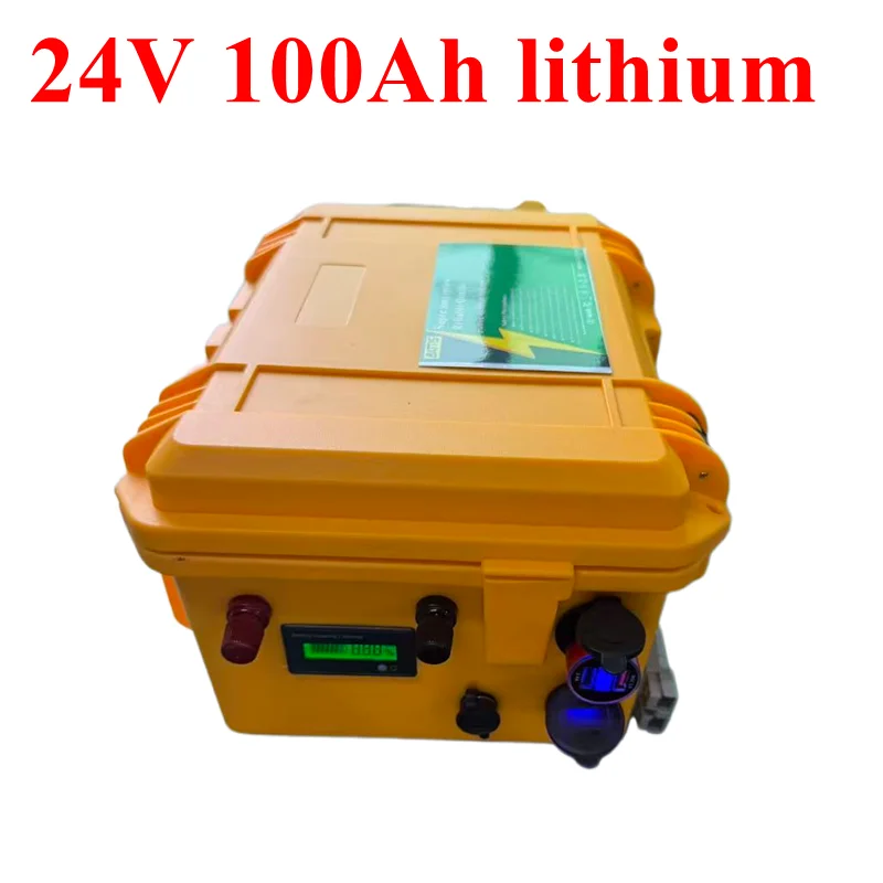 24V 100AH ​​Li-ion Battery with BMS 7S for 2400w Solar Energy Storage Golf Cart Inverter Forklift Camping Gear