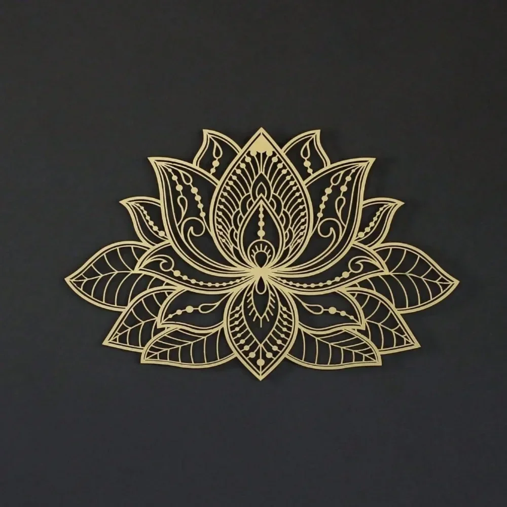 CIFBUY Radiant Lotus Mandala Iron Wall Art Zen Metal Sculpture Durable Rust Proof Indoor Outdoor Home Garden Decor Gift Plaque