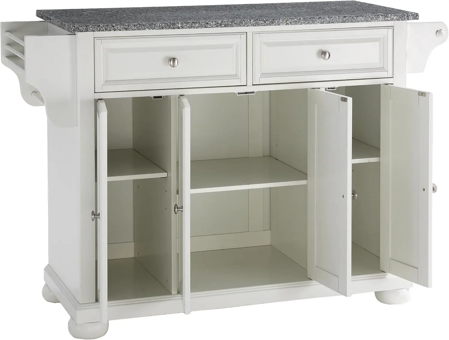 Alexandria Kitchen Island with Solid Grey Granite Top