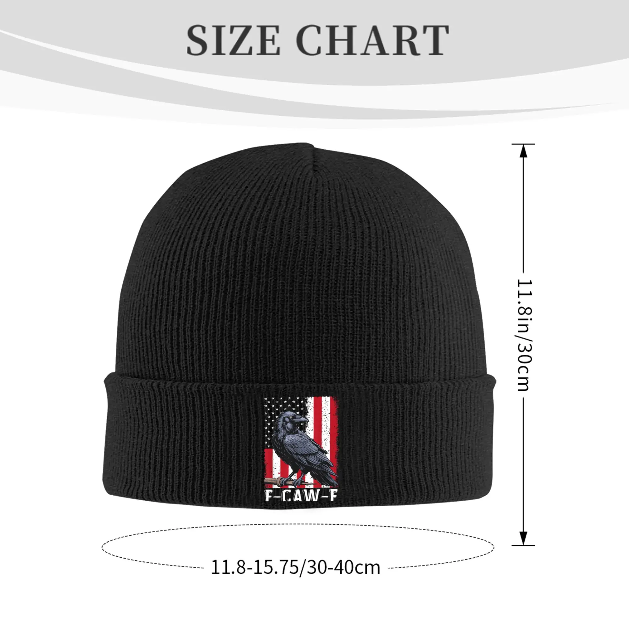 Czapki F-Caw-F Czarny Kruk Czarny Ptak Retro Flaga USA Czapki typu Bonnet Czapki Beanie Czapki Dzianinowe Męskie Damskie Sportowe Opaski na Głowę