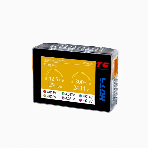 

HOTA T6 300W 15A Battery Charger LiHv Lipo NiMh Li-ion Ni-Cd Digital RC Charger 1-6S Lipo Balance Charger Discharger PD 90W 5A