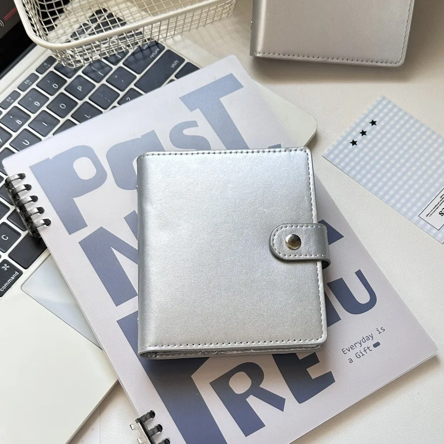 

M5 Mini Refillable Binder PU Leather Snap Closure Planner Cover Pocket Slim Soft Cover Notebook for Journal Cards & Stickers