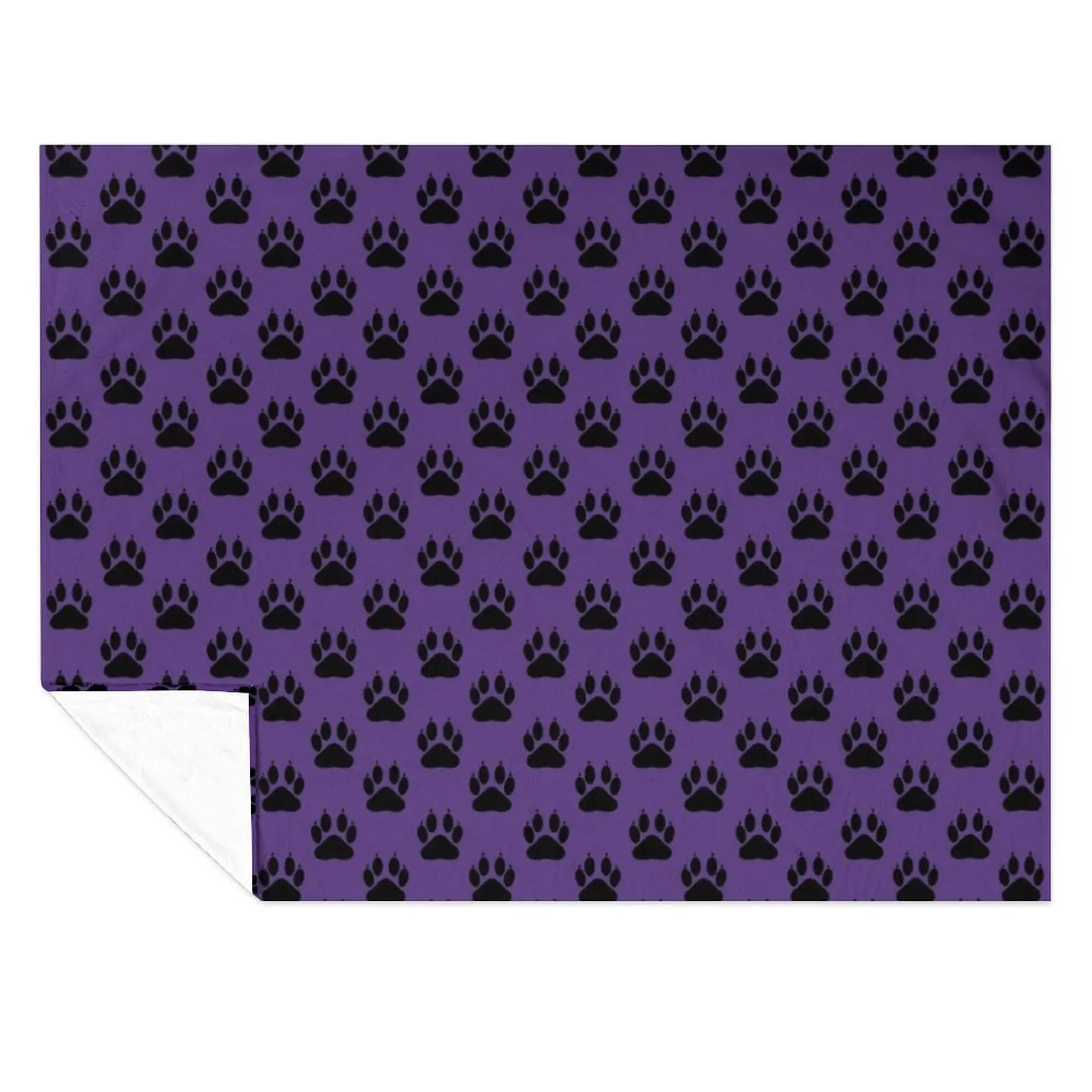 

PAWS: Purple Throw Blanket warm for winter Polar Hairys Sofa Quilt Blankets