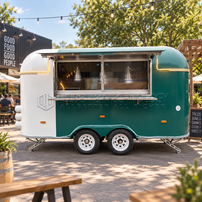 Allbetter Custom Size Mobile Food Trailer Fully Equipped Concession Kitchen Coffee Truck for Pizza Burger Ice Cream Street Sale