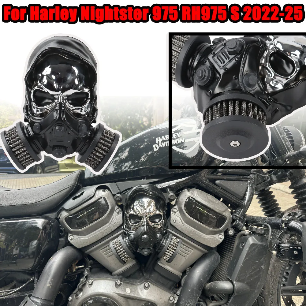 

For Harley Nightster 975 RH975 S Skull High-Flow Air Intake Kit Air Cleaner Filter System Motorcycle Accessories 2022-2025 New