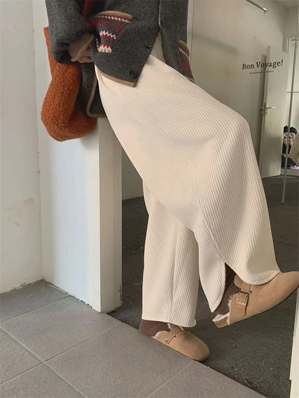 

Большие размеры, зимние повседневные брюки с высокой талией, эластичная талия, длина до пола, брюки с тыквой и лепестками, корейские широкие брюки