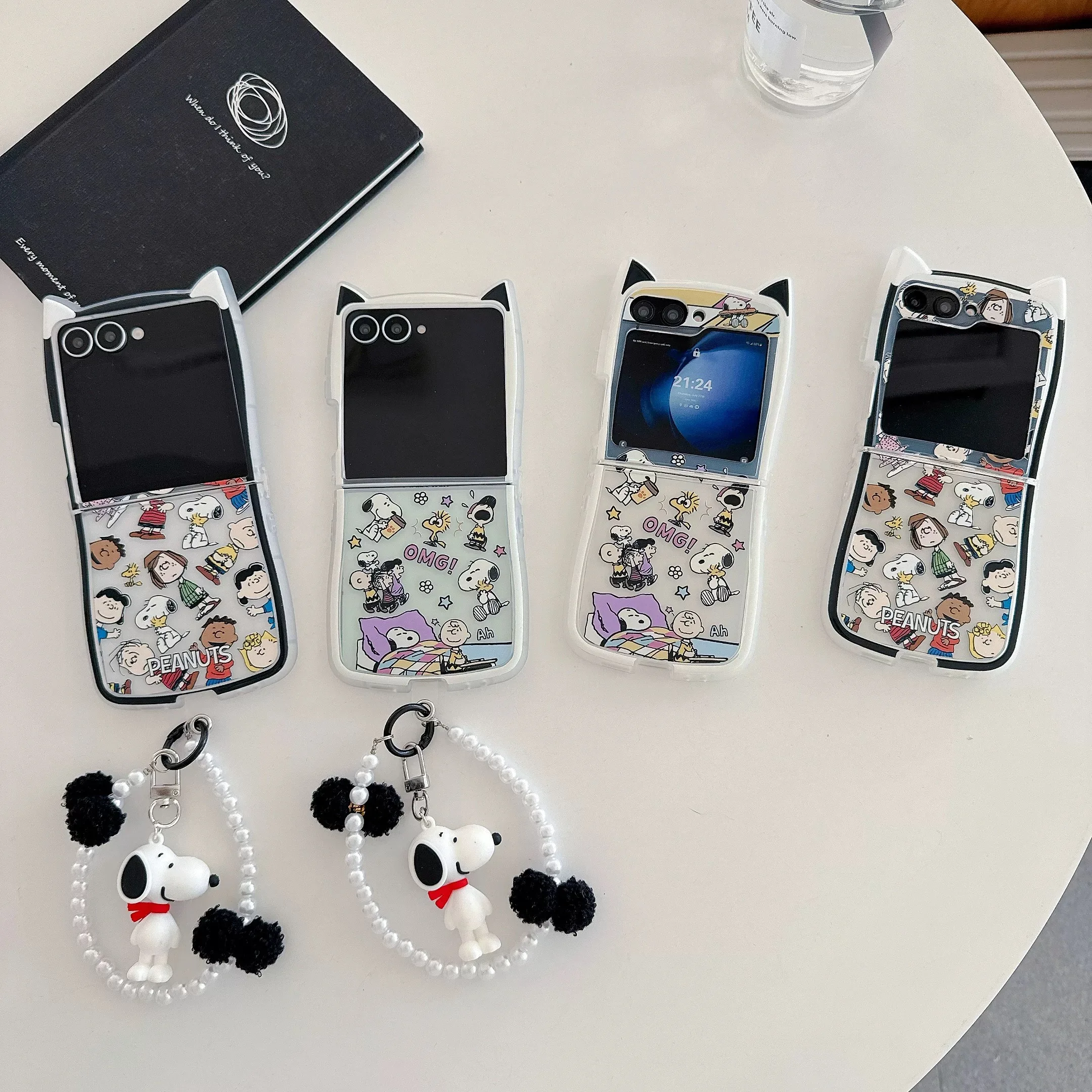 Korean Snoopy Cartoon Case for Samsung Galaxy Z Flip7 6 Flip