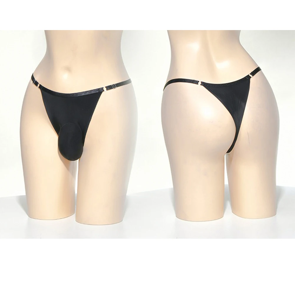 

Men Seamless See Through Thong Briefs Oil Glossy G String Underpants Stretch Cock Pouch Panties Low Rise Erotic Underwear