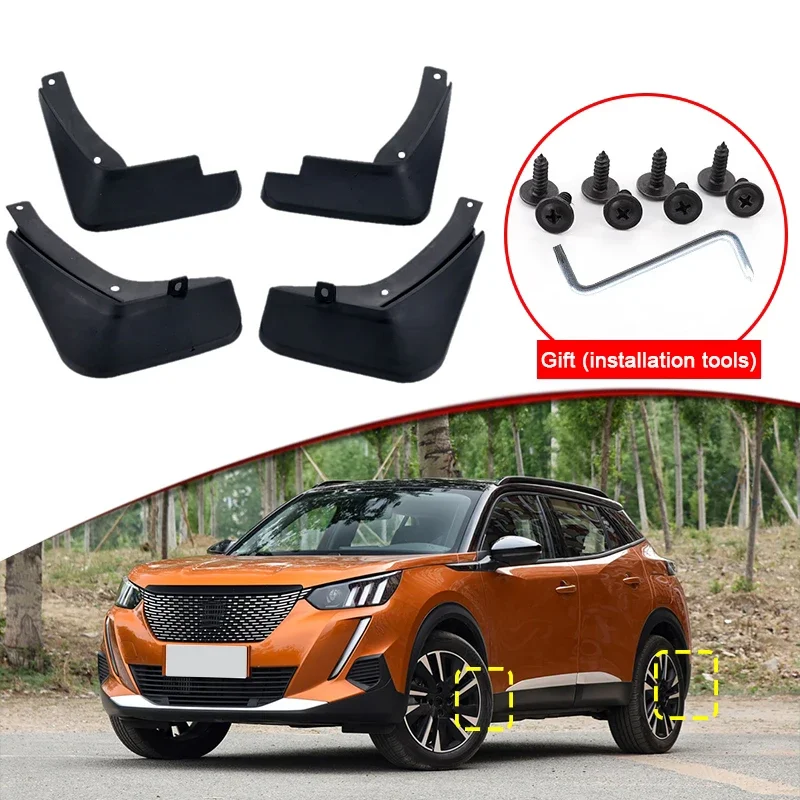 

Car Styling For Peugeot 2008 2020-2022 2023 ABS Car Mud Flaps Splash Guard Mudguards MudFlaps Front Rear Fender Auto Accessories