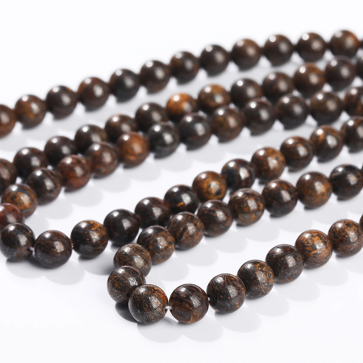 4 6 8 10mm Natural Bronze Stone Beads Round Loose Spacer Bronzite Bead for Jewerly Making DIY Bracelets Necklaces Accessory