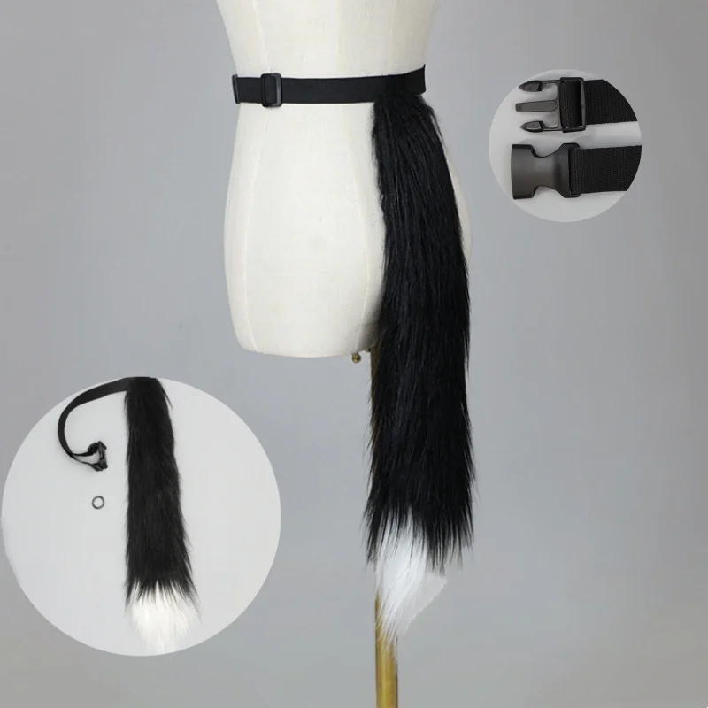New Handmade Plush Cat Tail Halloween Lolita Realistic Comic Exhibition Animal Tail  Cat Girl Night Party Cosplay Tail Pros