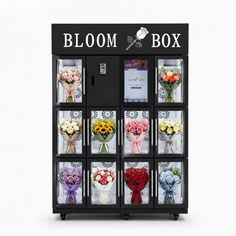FOODLINE Customized Bouquet Vending Machine Smart Refrigerated Florist Floral Fresh Flower Fridge Automatic Cooling Locker