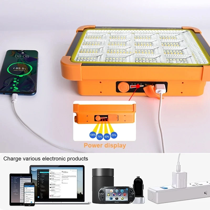 Imagem -06 - Solar Recarregável Camping Lanterna High Watt Power Bank Led Tent Light Ímã Poderoso Reparação Lanterna Lâmpada de Emergência 20000mah