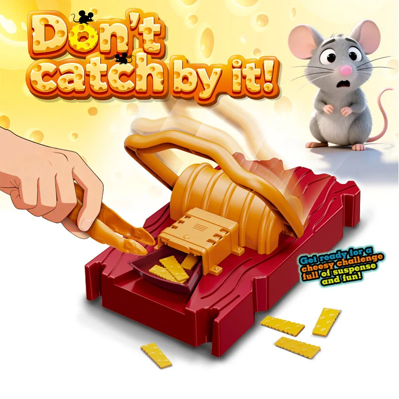 

Забавная игра-ловушка для мышей, интерактивная игрушка для родителей и детей, красно-желтый дизайн, вызов для координации рук и глаз для детей.