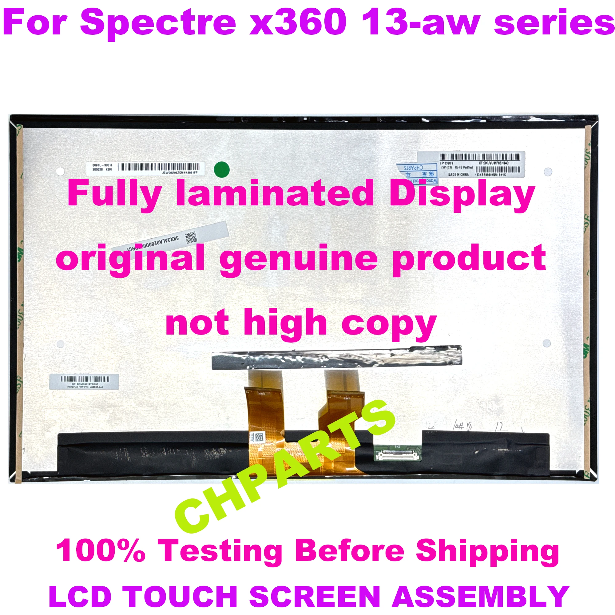 touch screen display digitalizador painel lcd montagem de substituicao lcd com quadro hp spectre x360 13 aw 13t aw l635621j0 m133nvfd 01