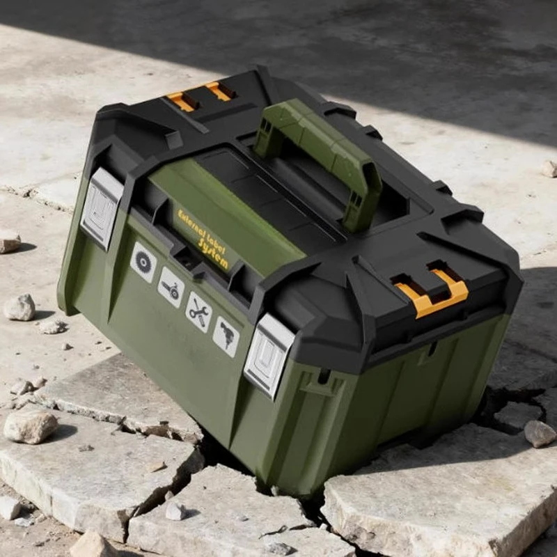 Portable Toolbox Stackable Plastic Tools Storage Boxes Tough Build Hardware Storage Box Large Electrician Electric Tool Box