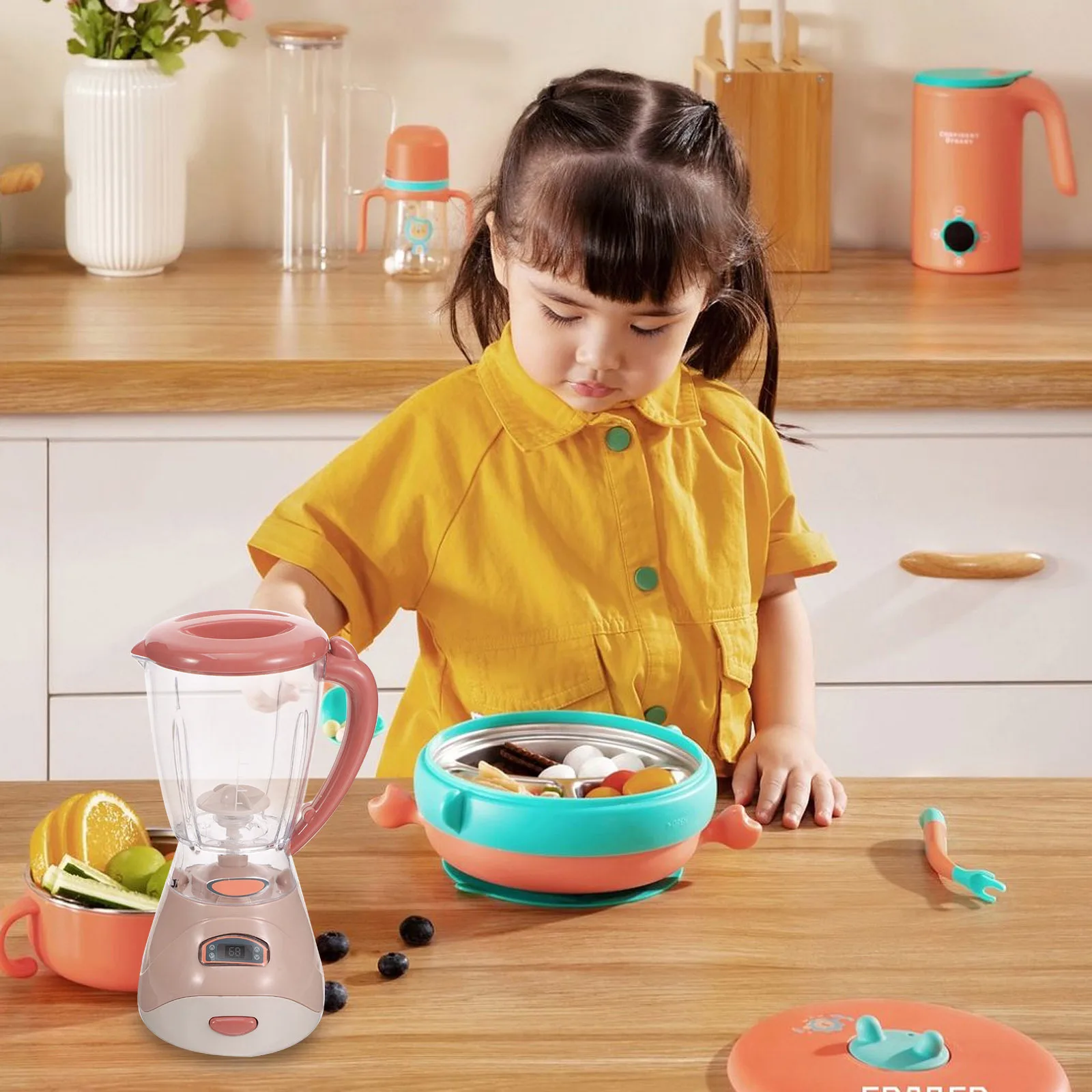 1Set Sapcentrifuge Spelen Keukenapparaat Kinderen Educatief Simulatie Sap Machine Fantasiespel Accessoires Liquidizer Speelgoed