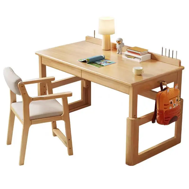 

Children desk Household Solid wood lifting study table Simple student writing desk
